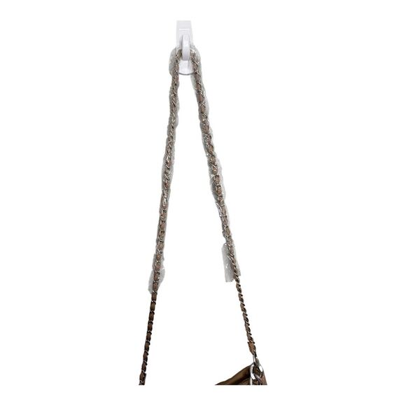 French Connection ELIZA Diamond Quilted with Metallic Chain Dual Handles Latte - Picture 7 of 9